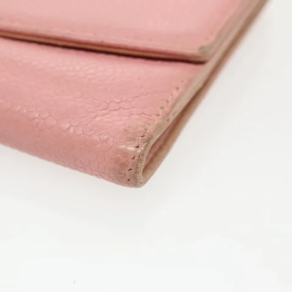 Chanel Vintage Pre-owned Leather wallets Pink Dames