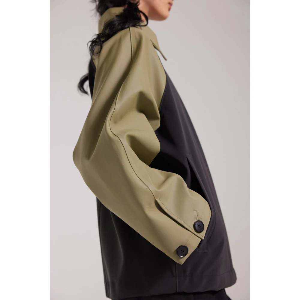 Stutterheim Waterdichte regenjas in varsity-stijl Black Dames