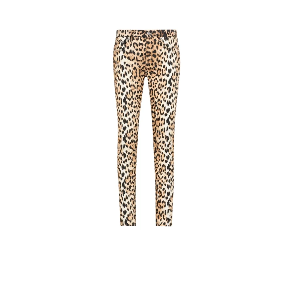 Roberto Cavalli Jaguar Print Skinny Jeans Brown, Dam