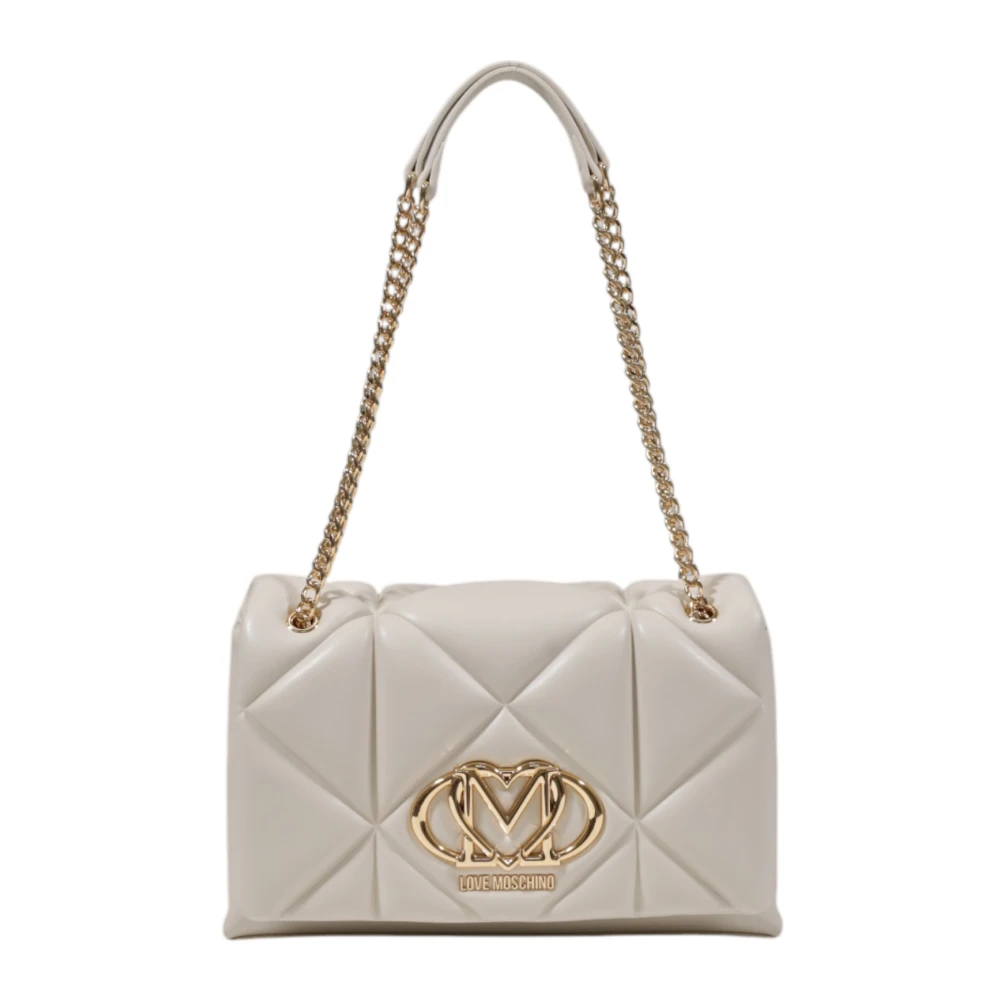 Love Moschino Middelgrote tassen Lente Zomer Collectie Polyurethaan Beige Dames