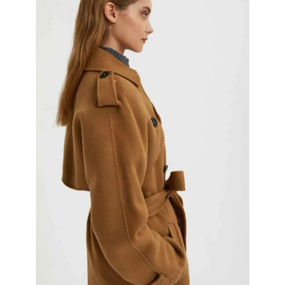 Ermanno Scervino Getailleerde trenchcoat in hazelnoot Brown Dames