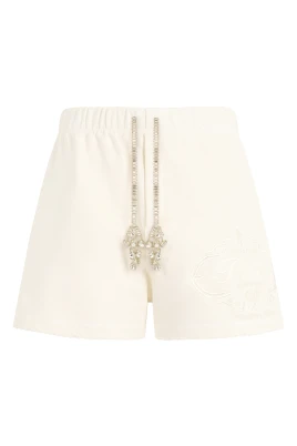 Washed Fleece Shorts Tennis Club Crystals