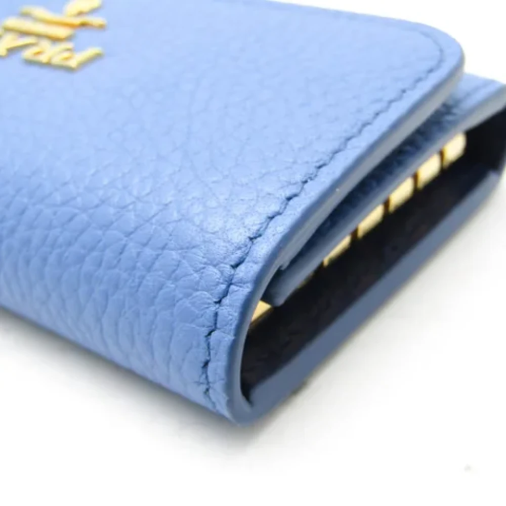Prada Vintage Pre-owned Leather key-holders Blue Dames
