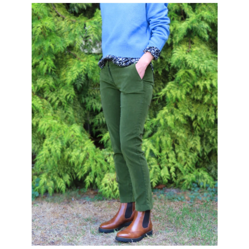Mason's Slimme New York Fluweel Broek Green Dames