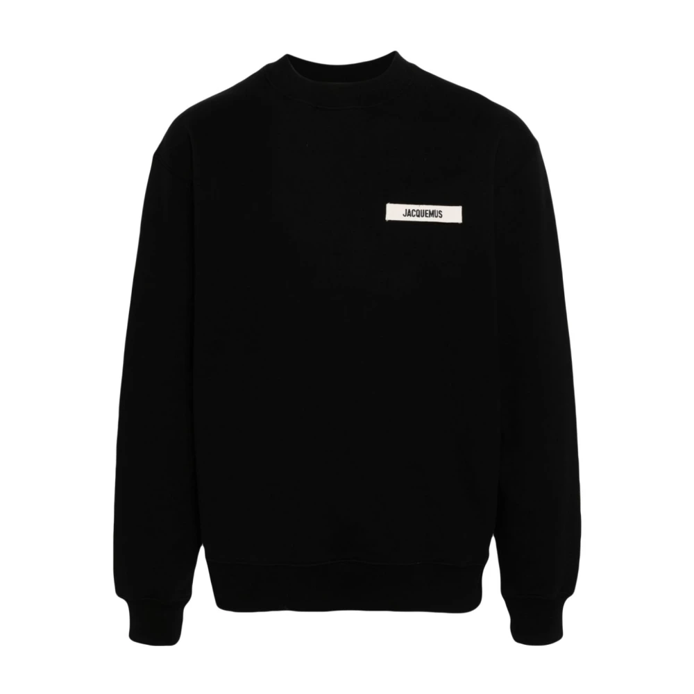 Jacquemus Zwarte Sweaters met Gros Grain Detail Black Heren