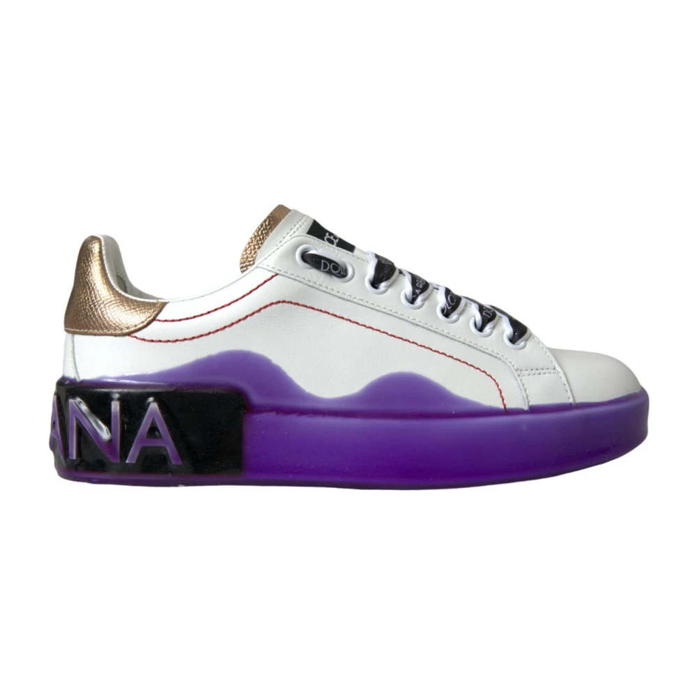 Dolce & Gabbana Women's White Leather Low Top Sneakers