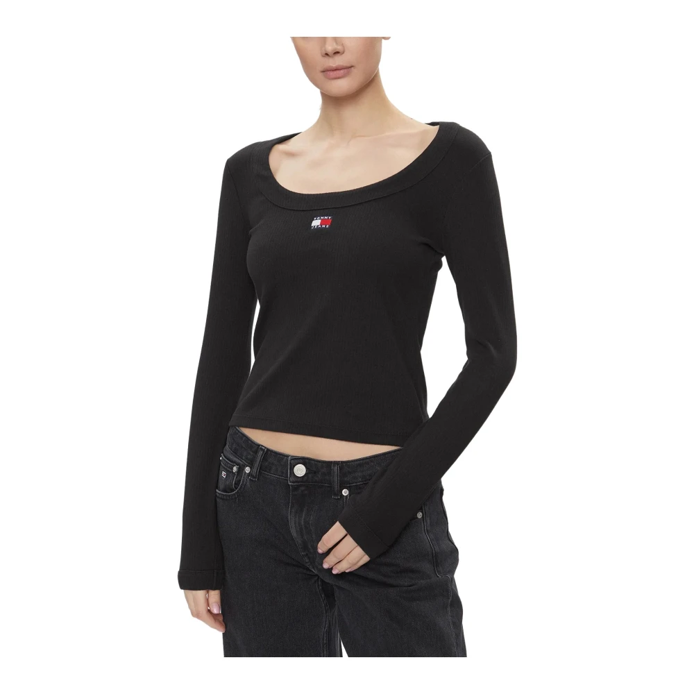 Tommy Jeans Long Sleeve Tops Black Dames