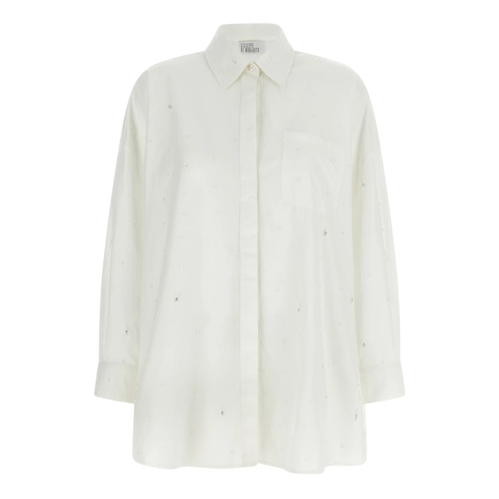 Giuseppe Di Morabito Women's White Crystal-Embellished Poplin Shirt