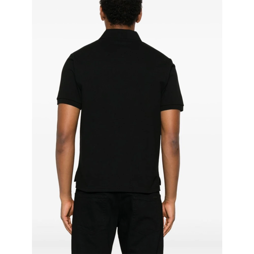 Saint Laurent Cassandre Piqué Polo Shirt Black Heren