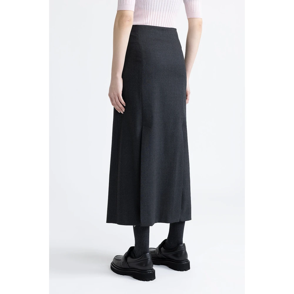 PESERICO Stretch tech wol lange rok Gray Dames