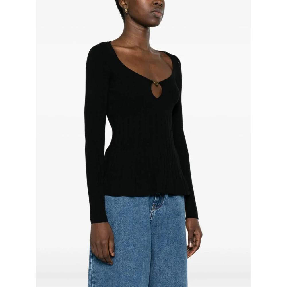 Philosophy di Lorenzo Serafini Zwarte Gebreide Top Black Dames