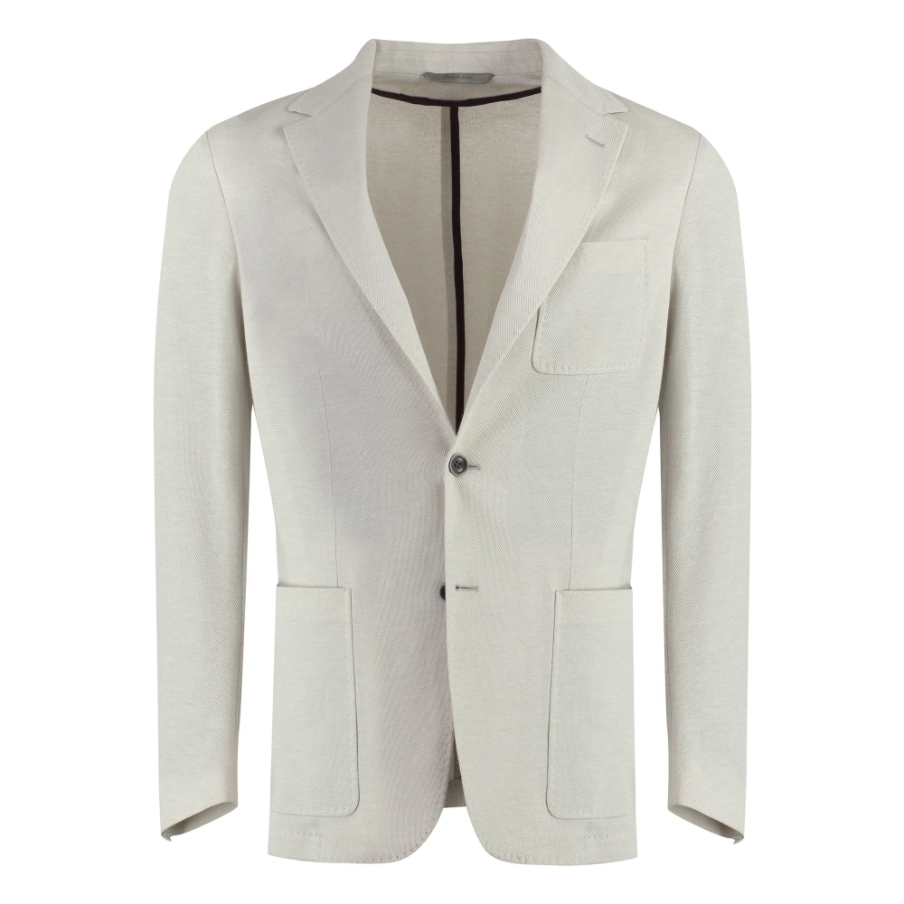 Canali Blazer van katoenmix met reverskraag Beige Heren