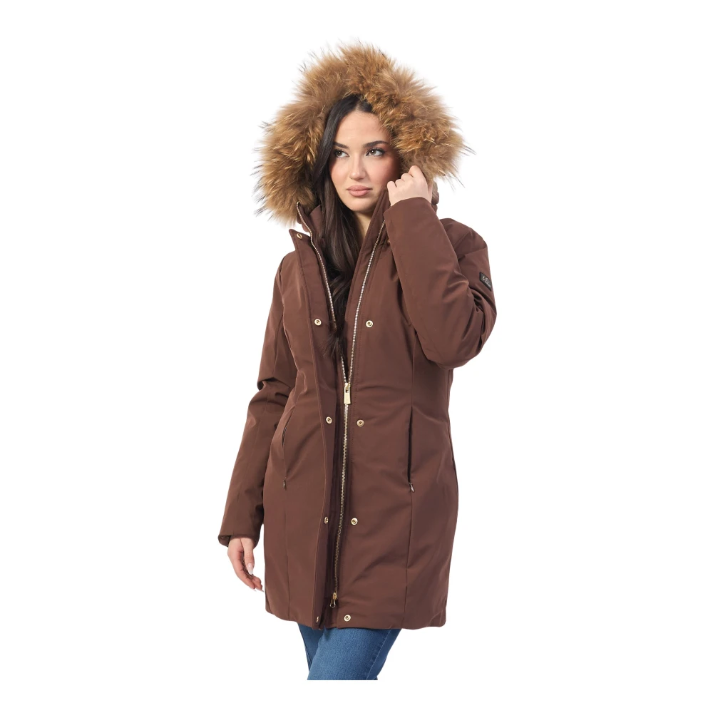 YES ZEE Bruine Winterjas voor Mannen Brown Dames