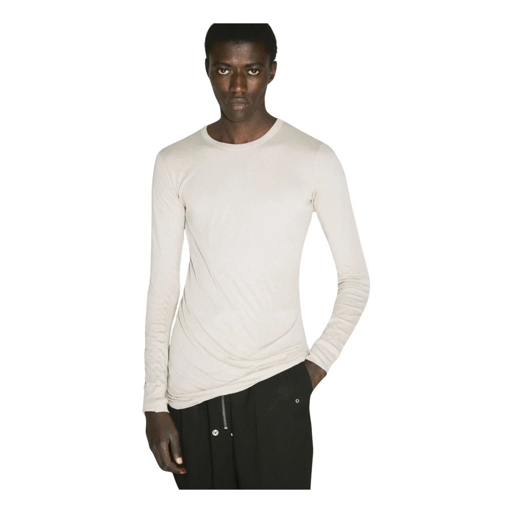 Rick Owens Gelaagd Langmouw Crewneck T-Shirt White Heren