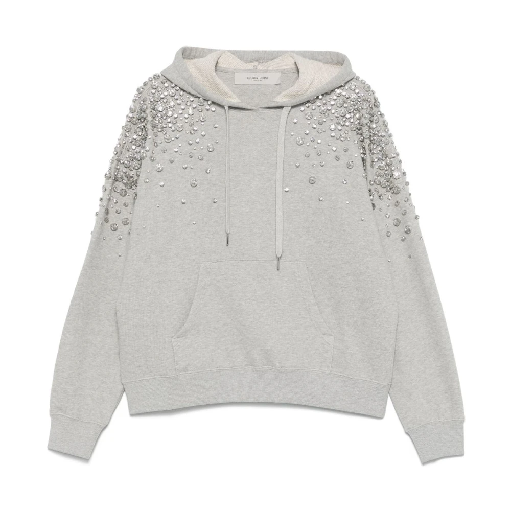 Golden Goose Hoodie met Kristallen Versiering Gray Dames