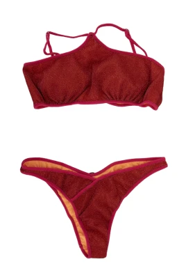 Glitter Bandeau Bikini Set