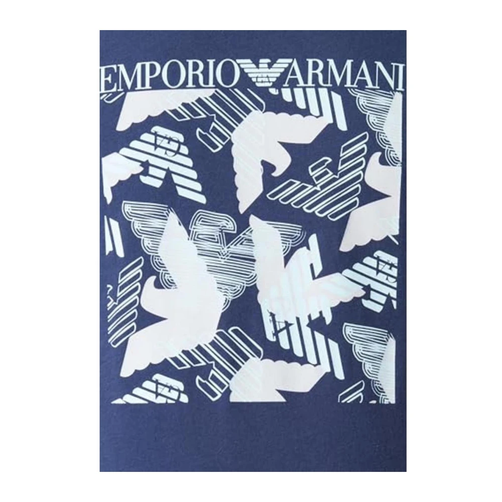 Emporio Armani Blauw Katoenen T-Shirt Mannen Collectie Blue Heren