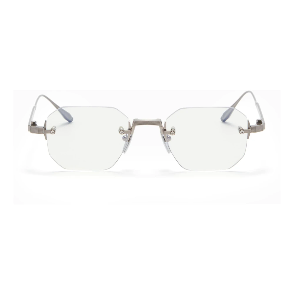 Akoni Rimless Achthoekige Bril Antiek Zilver Gray Heren