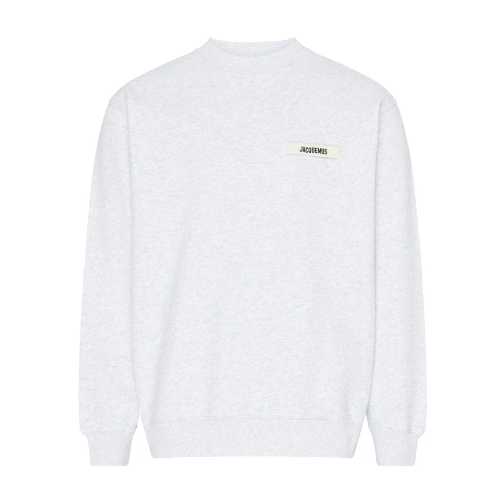 Jacquemus White Grey Sweatshirt With Ribbon Logo - Male - Sweatshirts - Xl - Sweatshirts & Hoodies