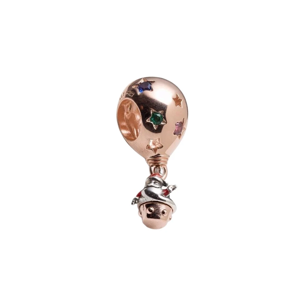 Pandora Multicolor Jewellery, Female, One Size, Two-Tone Santa Claus In Hot Air Balloon Charm