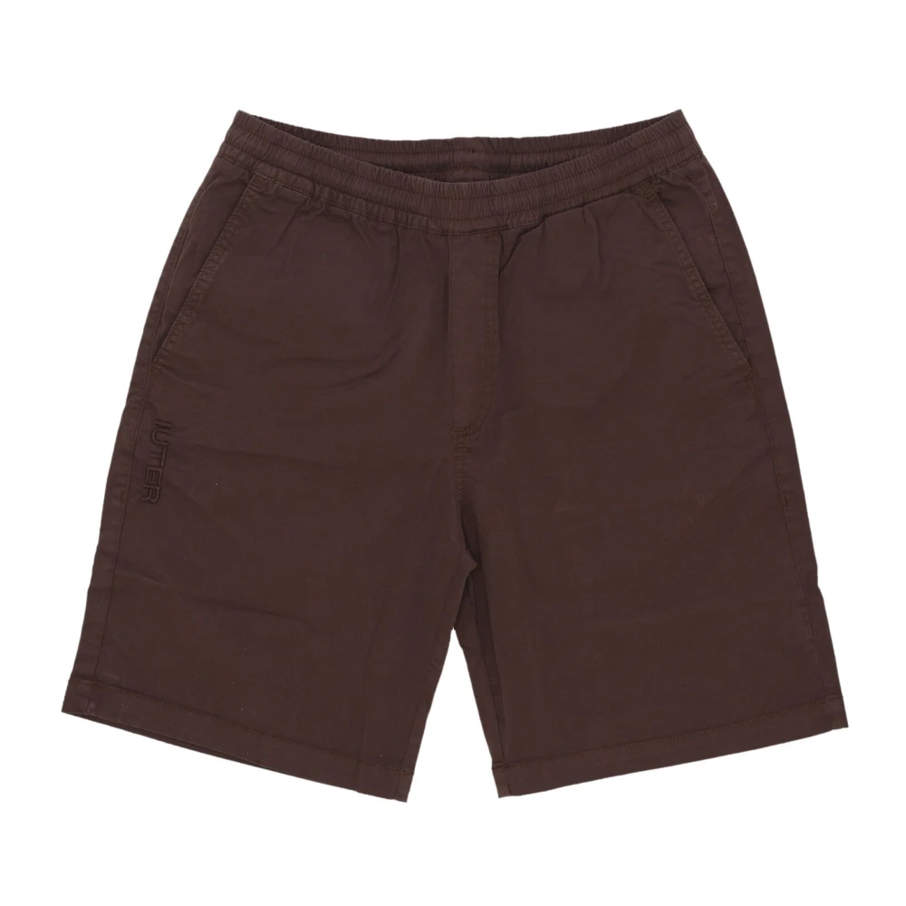 Brun Jogger Shorts Elastisk Midje Lommer