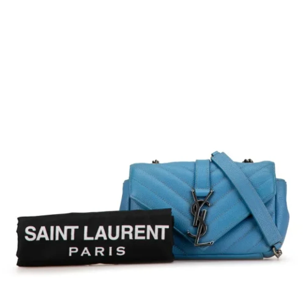 Saint Laurent Vintage Pre-owned Leather shoulder-bags Blue Dames
