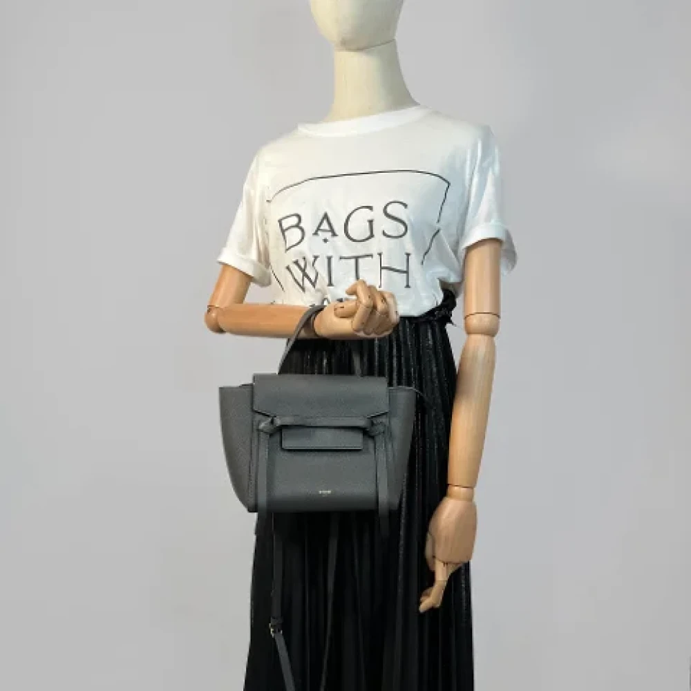 Celine Vintage Pre-owned Leather handbags Gray Dames