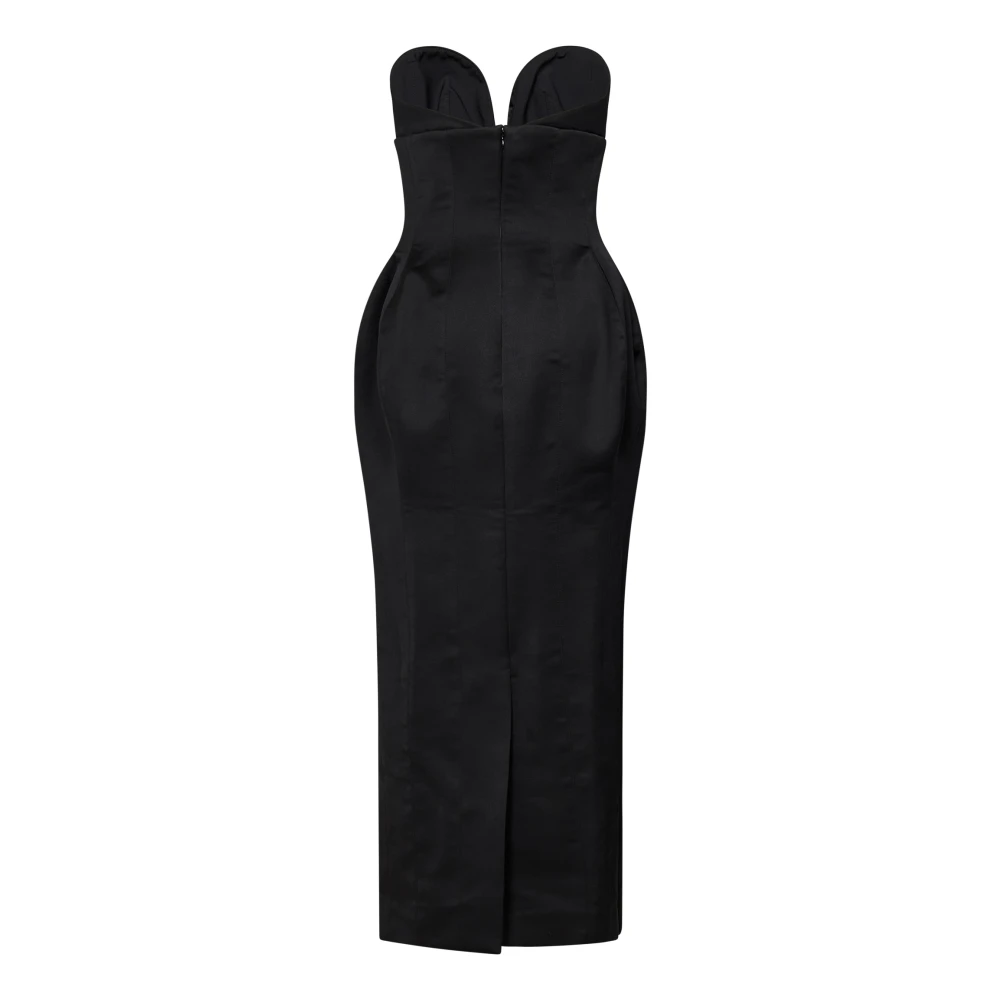 Monot Zwarte Korsetjurk Elegante Achtersplit Black Dames