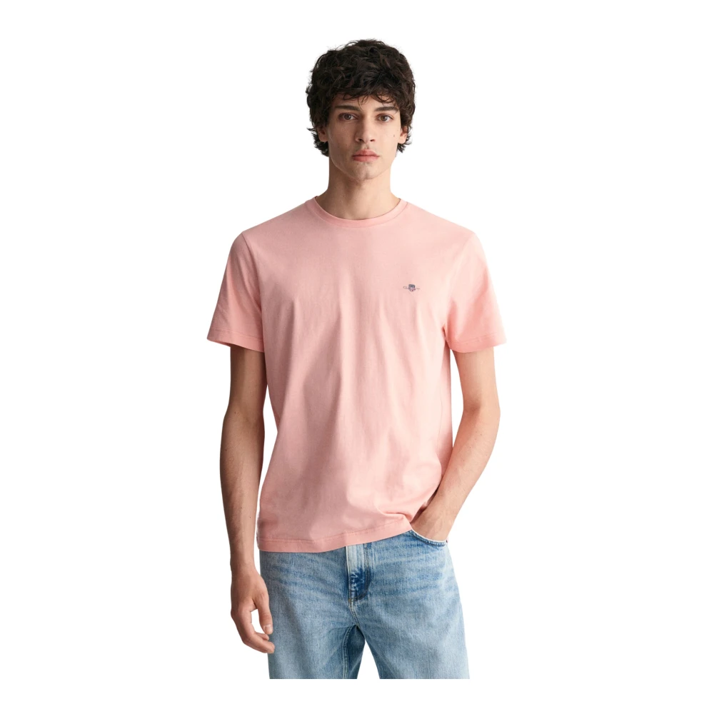 Gant Schild T-shirt Top Pink Heren