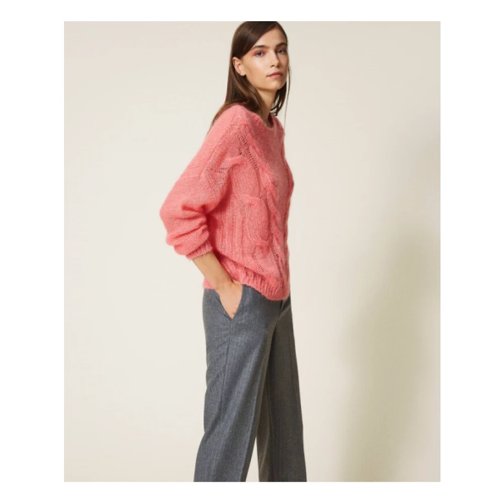 Twinset Oversized Mohair Trui Pink Dames