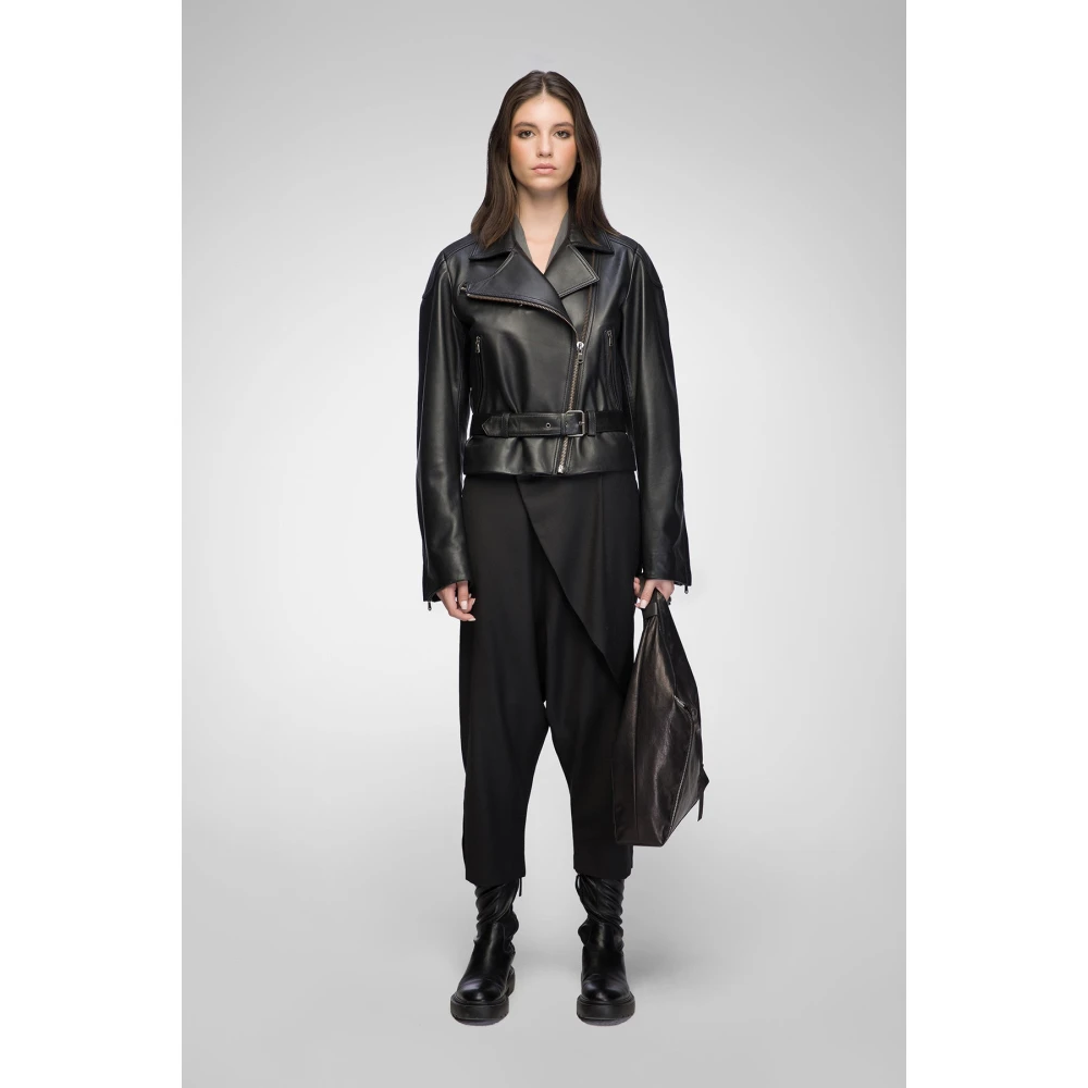 Vespucci by VSP Carla Zwarte leren jas Black Dames