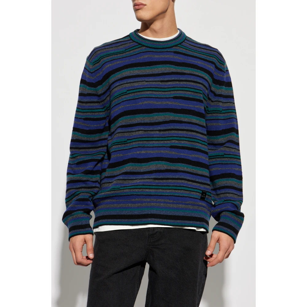 PS By Paul Smith Trui met gestreept patroon Blue Heren
