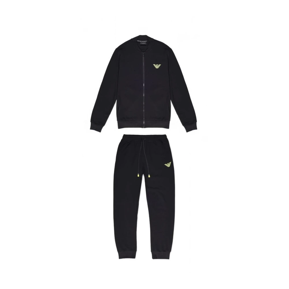 Emporio Armani Zwarte katoenen sweatsuit herfst wintercollectie Black Heren