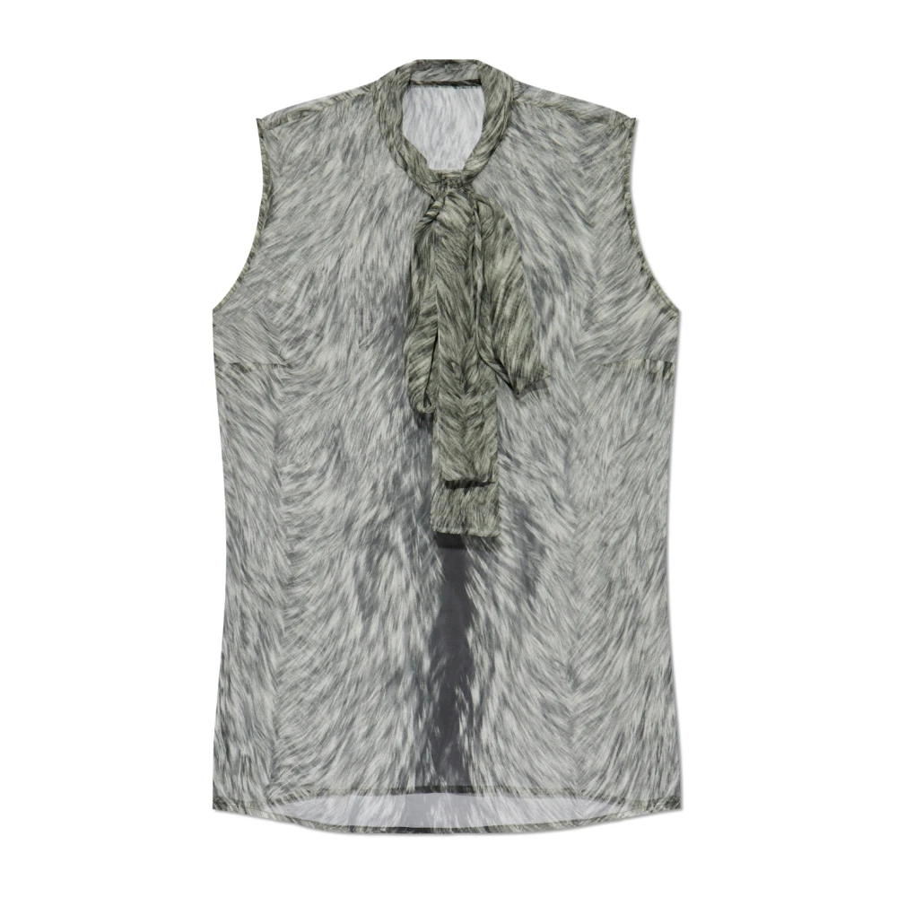 Dolce & Gabbana Mouwloze zijden top Gray Dames