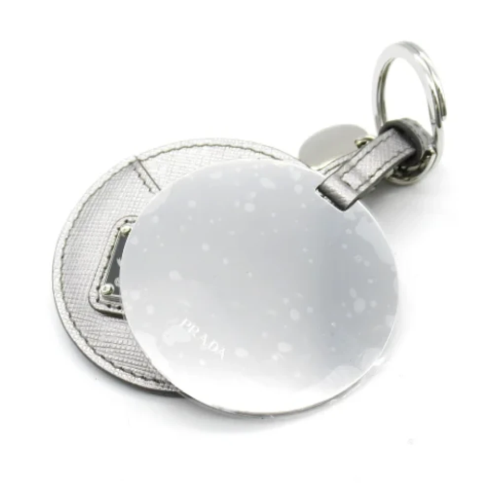 Prada Vintage Pre-owned Leather key-holders Gray Dames