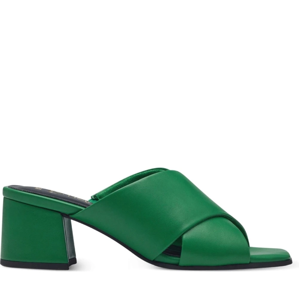 Marco Tozzi Women's Green Heeled Mules, 7 Uk, Flat Sandals For