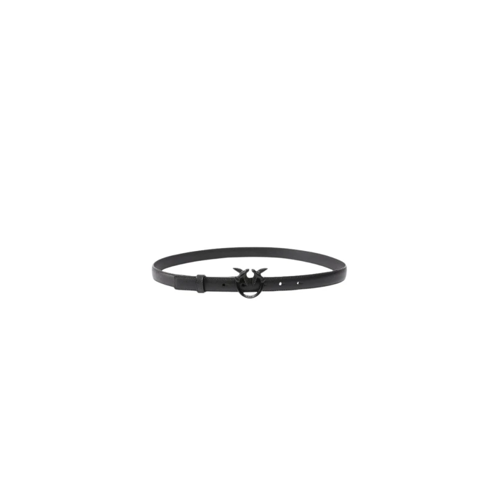 Pinko Black Belts, Female, L, Love Berry Leather Belt