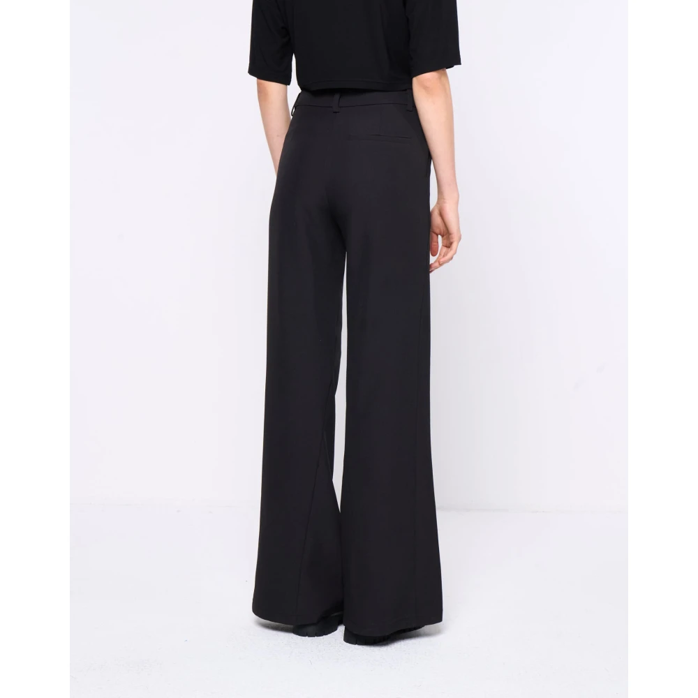 Silvian Heach Hoge taille flared broek met riem Black Dames