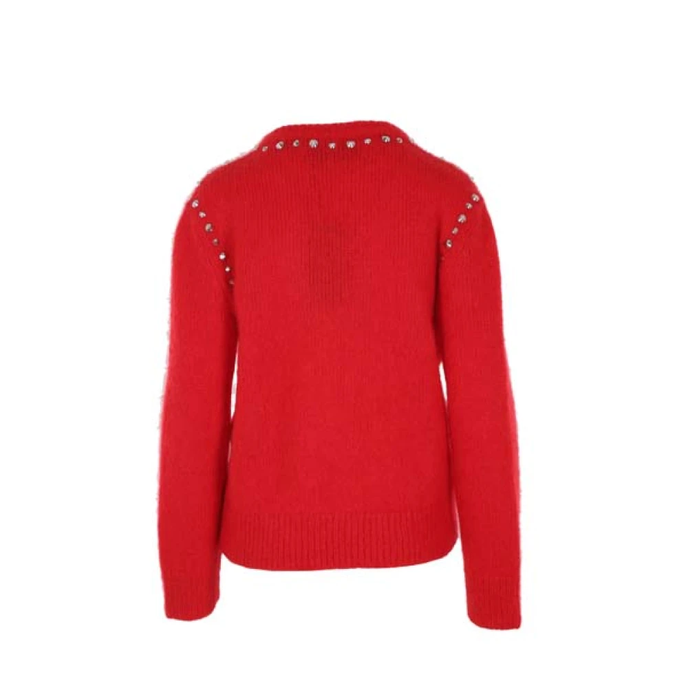 Gucci Rode Mohair Trui met Studs Red Dames