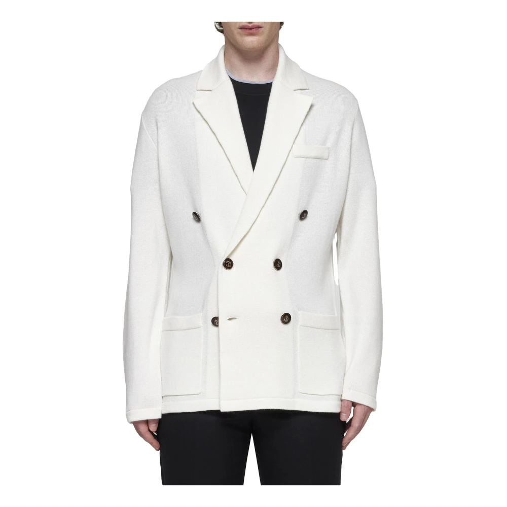 BRUNELLO CUCINELLI Kasjmier Gebreide Sweaters White Heren