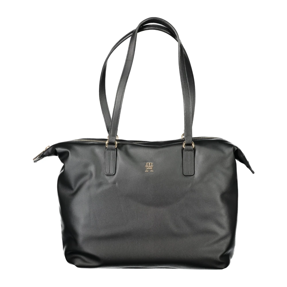 Tommy Hilfiger Zwarte dames schoudertas met logo Black Dames
