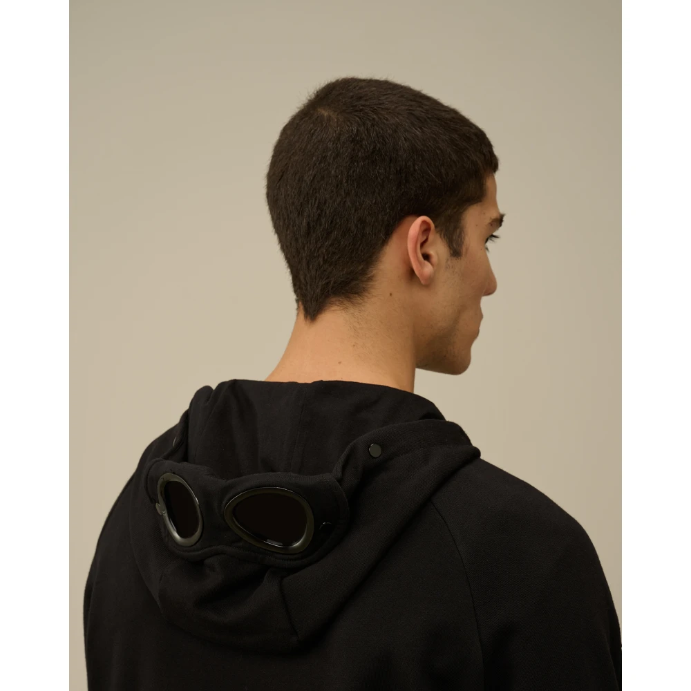 C.P. Company Zwarte Hooded Goggle Jas Black Heren