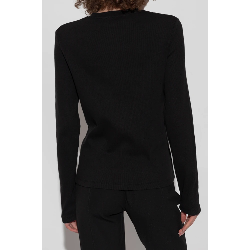 Anine Bing Geribbelde top 'Alessia' Black Dames