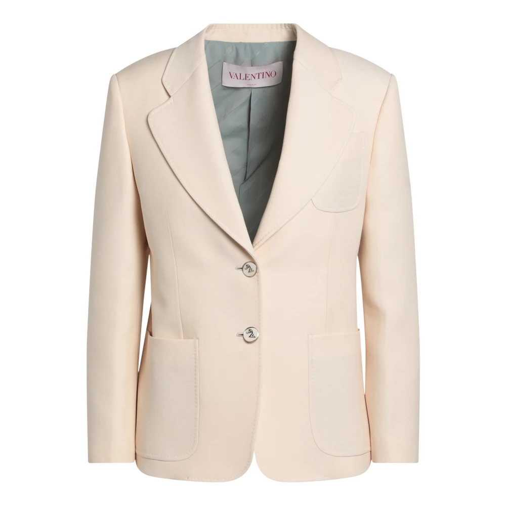 Valentino Garavani Single-Breasted Jas Beige Dames