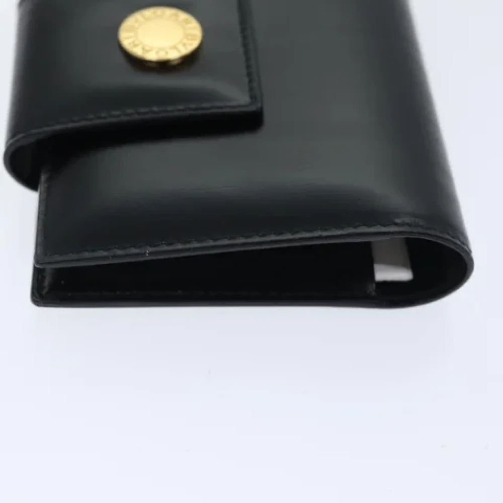 Bvlgari Vintage Pre-owned Leather wallets Black Heren