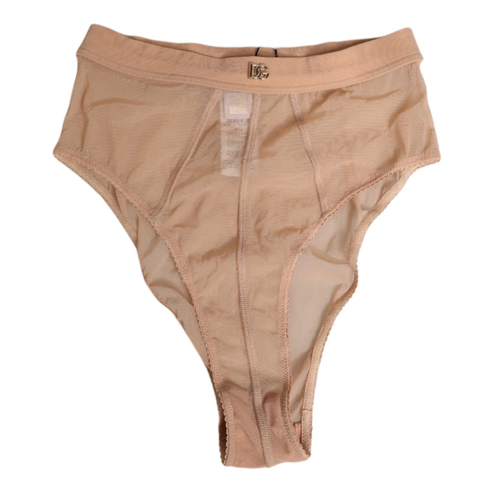Dolce & Gabbana Men's Beige Sheer Mesh High Waist Briefs - Underpants - S - Underwear