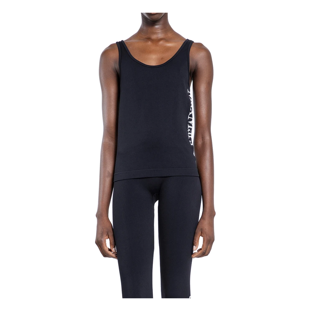 Max Mara Zwart Stretch Jersey Scoop Neck Top Black Dames