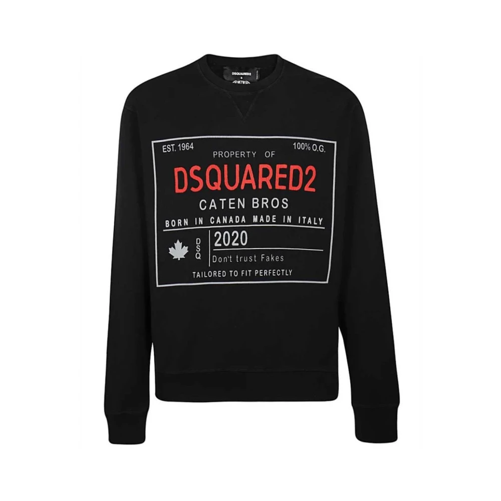Dsquared2 Zwarte Sweatshirt Cool Fit Katoen Black Heren