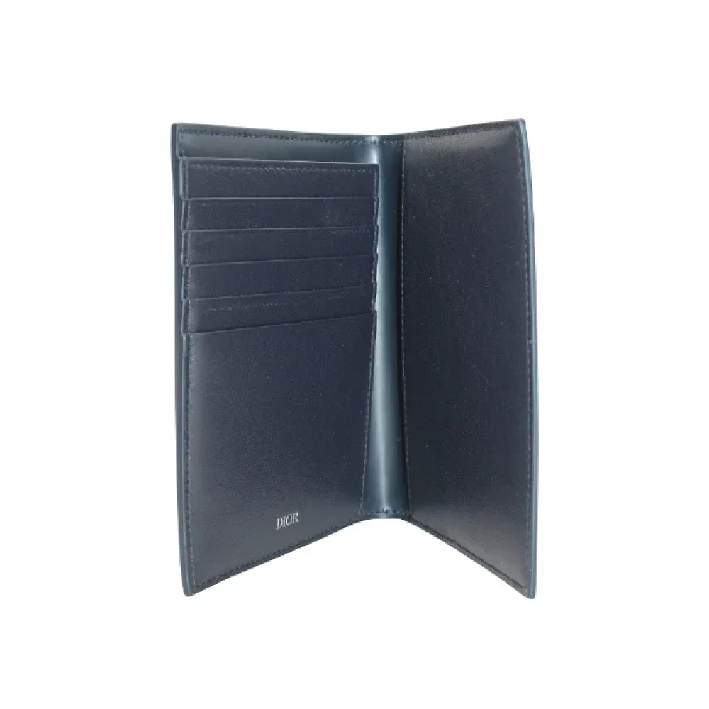 Dior Vintage Pre-owned Leather wallets Blue Heren