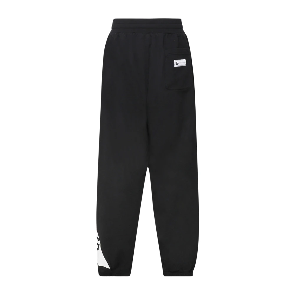Dolce & Gabbana Zwarte Katoenen Sportbroek Logo Black Heren